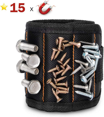 1 Pack Wristband with 15 Strong Magnets Screws Nails Drill Bits Holding